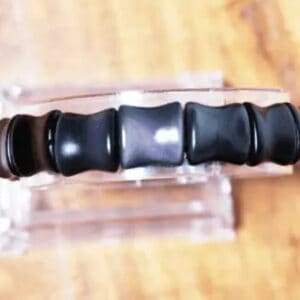 Bracelet Obsidienne Oeil Céleste perles bambou