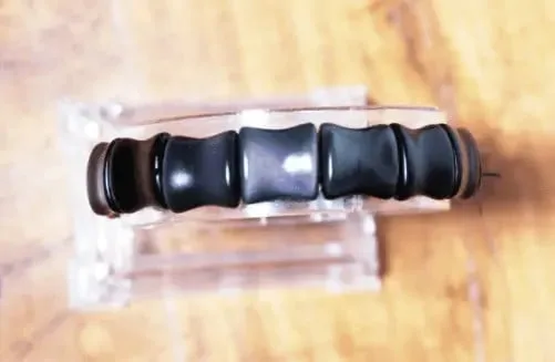 Bracelet Obsidienne Oeil Céleste perles bambou