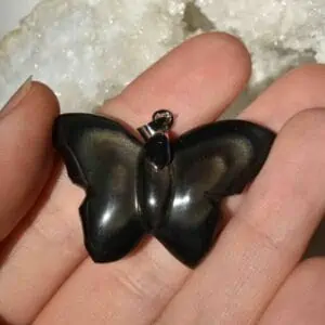Pendentif Papillon Obsidienne Oeil Céleste