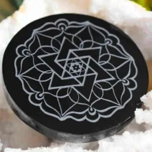 Plateau Mandala Obsidienne noire 7cm