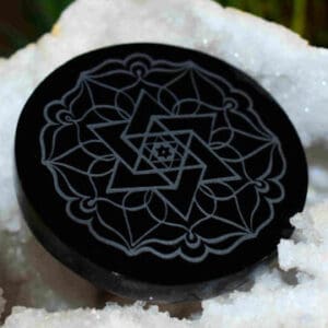 Plateau Mandala Obsidienne noire 7cm