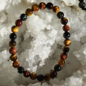 Bracelet 3 yeux perles rondes 6mm