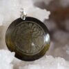 Pendentif Arbre de vie Obsidienne dorée