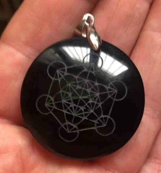 Pendentif Metatron Obsidienne noire