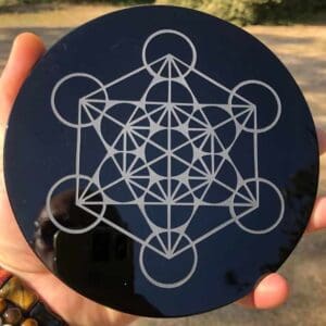 Plateau Metatron Obsidienne noire 15cm