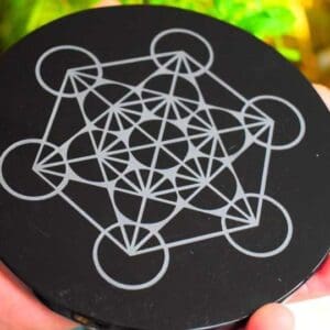 Plateau Metatron Obsidienne noire