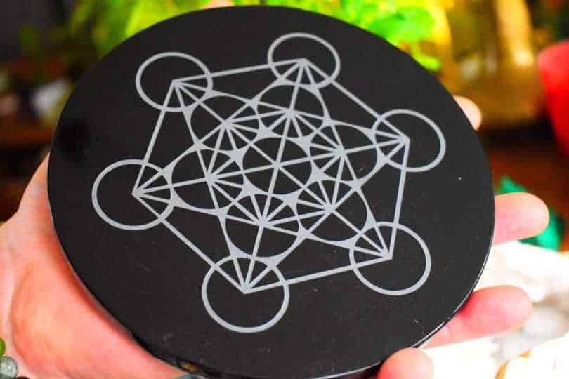 Plateau Metatron Obsidienne noire