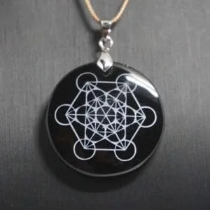 Pendentif Metatron Obsidienne noire