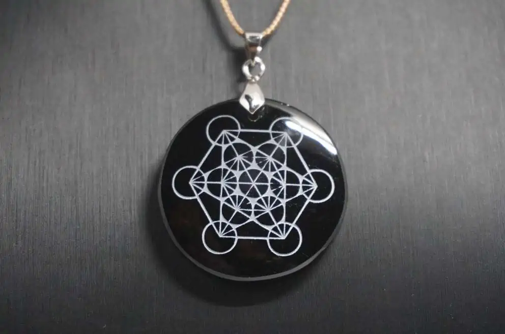 Pendentif Metatron Obsidienne noire