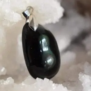 Pendentif Obsidienne Oeil Céleste forme libre