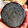 Plateau Mandala Obsidienne Dorée 7cm