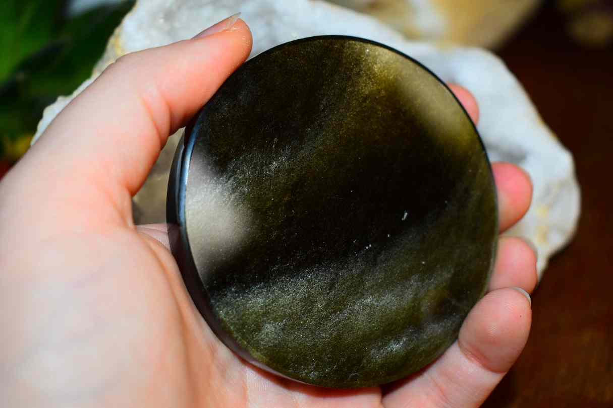 Plateau Mandala Obsidienne Dorée 7cm - verso