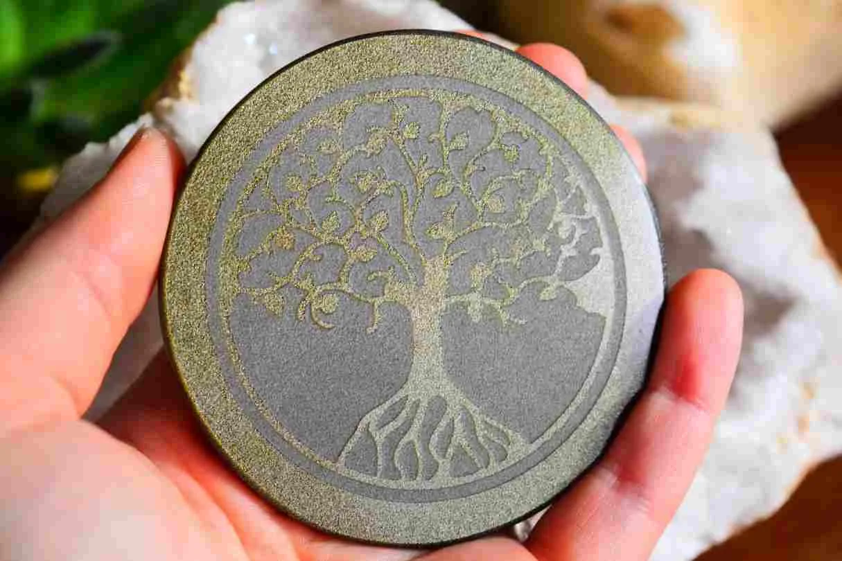 Plateau Arbre de Vie Obsidienne dorée 7cm