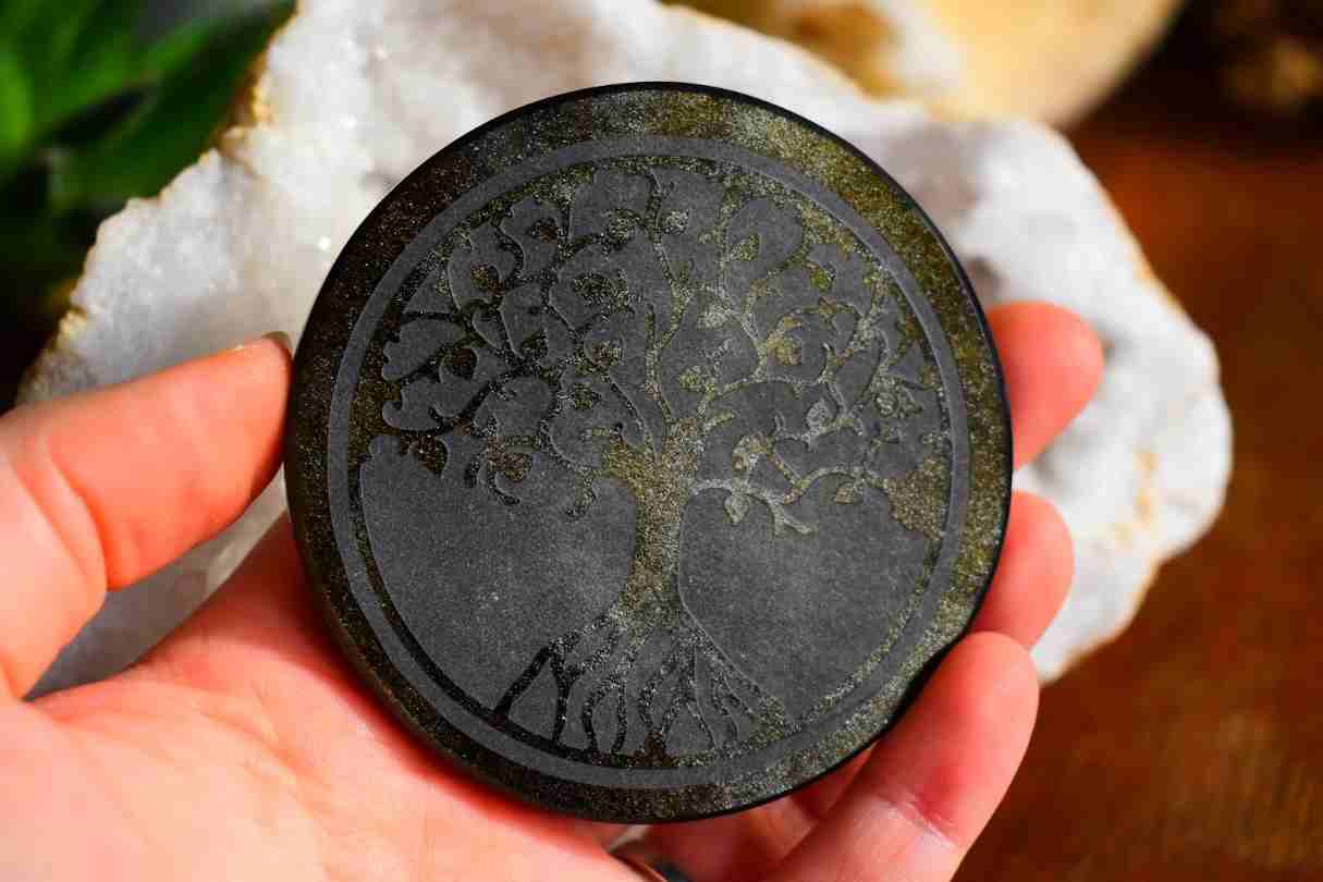 Plateau Arbre de Vie Obsidienne dorée 7cm