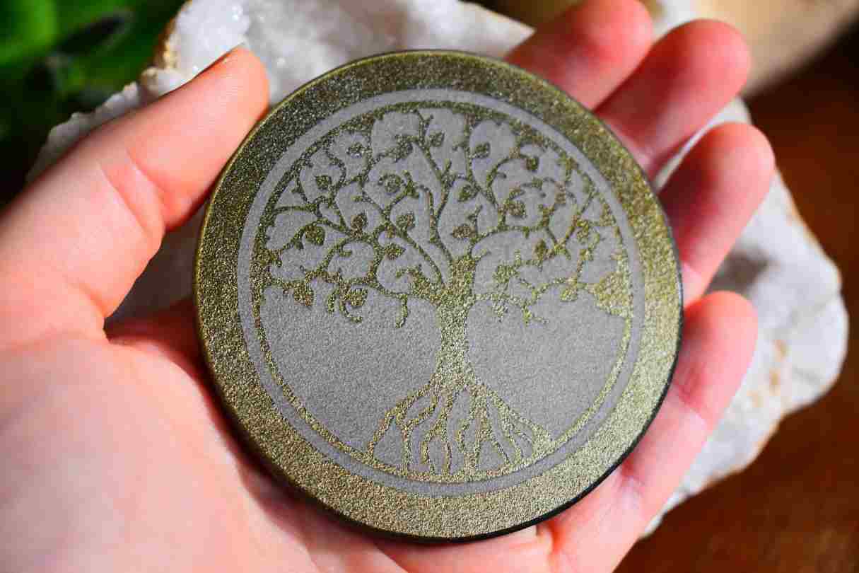 Plateau Arbre de Vie Obsidienne dorée 7cm