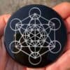 Plateau Metatron Obsidienne noire 7cm
