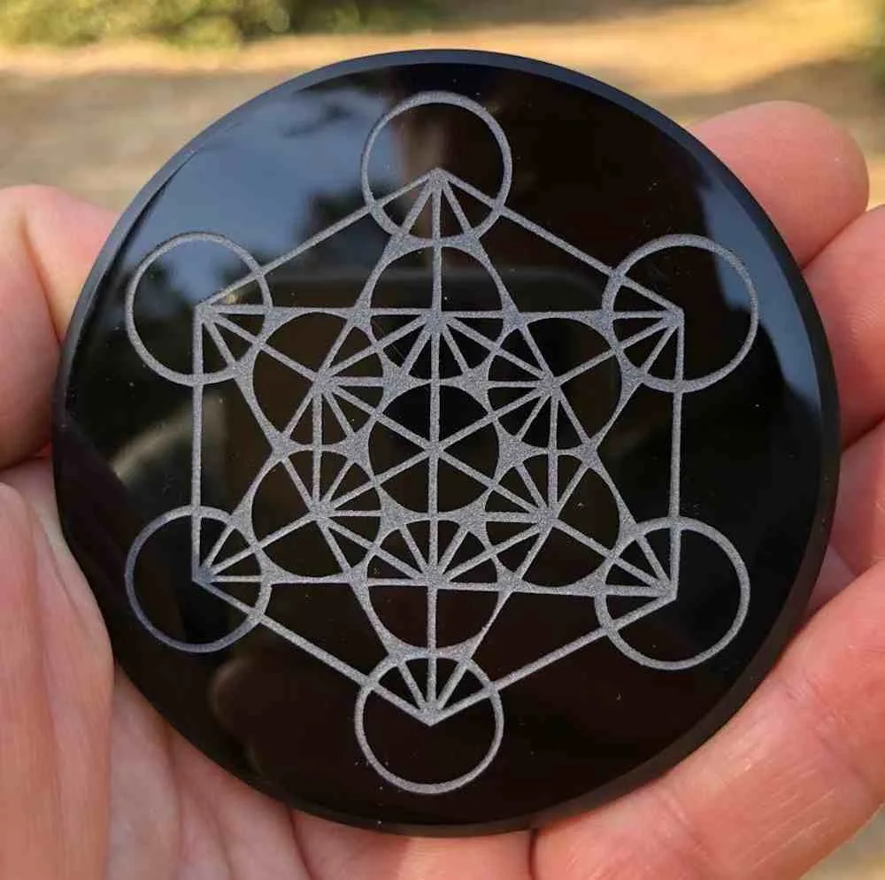 Plateau Metatron Obsidienne noire 7cm