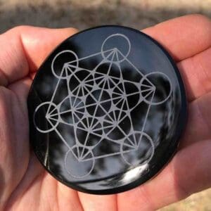 Plateau Metatron Obsidienne noire 7cm