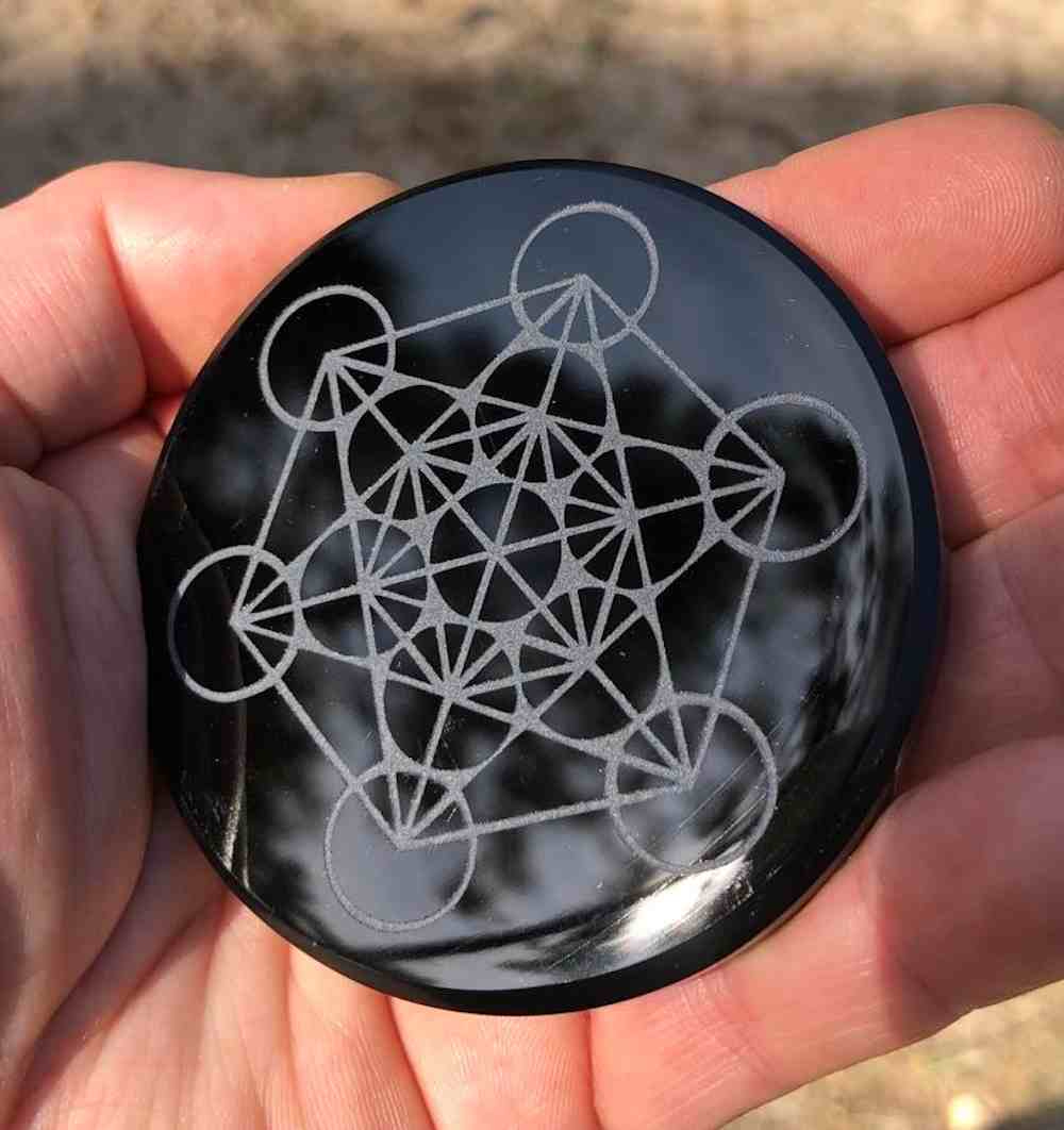 Plateau Metatron Obsidienne noire 7cm