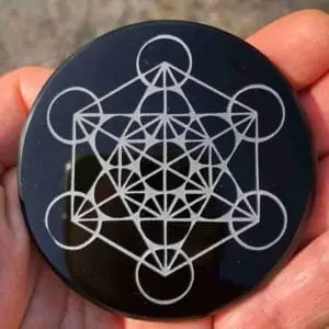 Plateau Metatron Obsidienne noire 7cm
