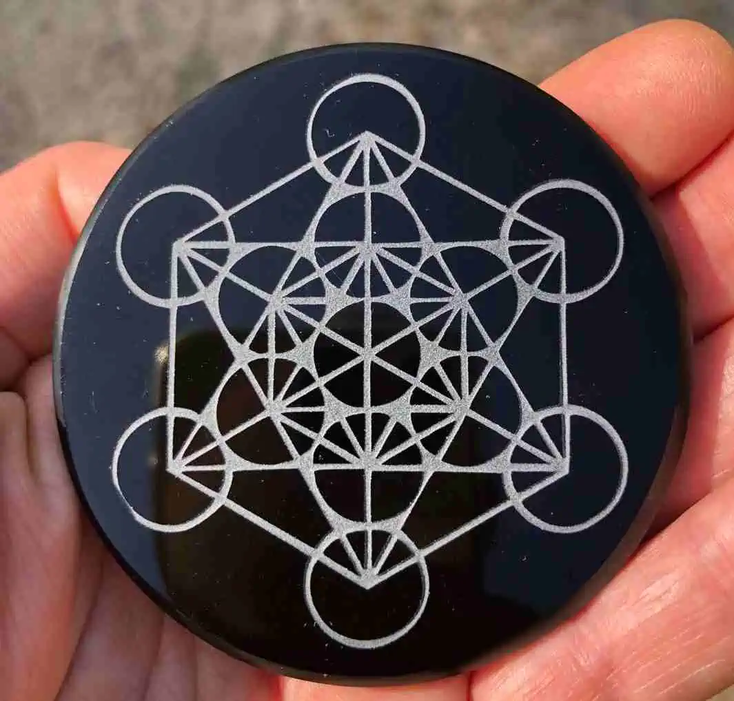 Plateau Metatron Obsidienne noire 7cm
