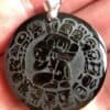 Pendentif Maya Obsidienne dorée