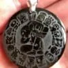 Pendentif Maya Obsidienne dorée