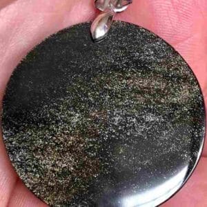 Pendentif Maya Obsidienne dorée