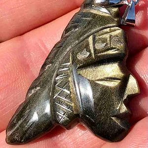 Pendentif Apache Obsidienne dorée