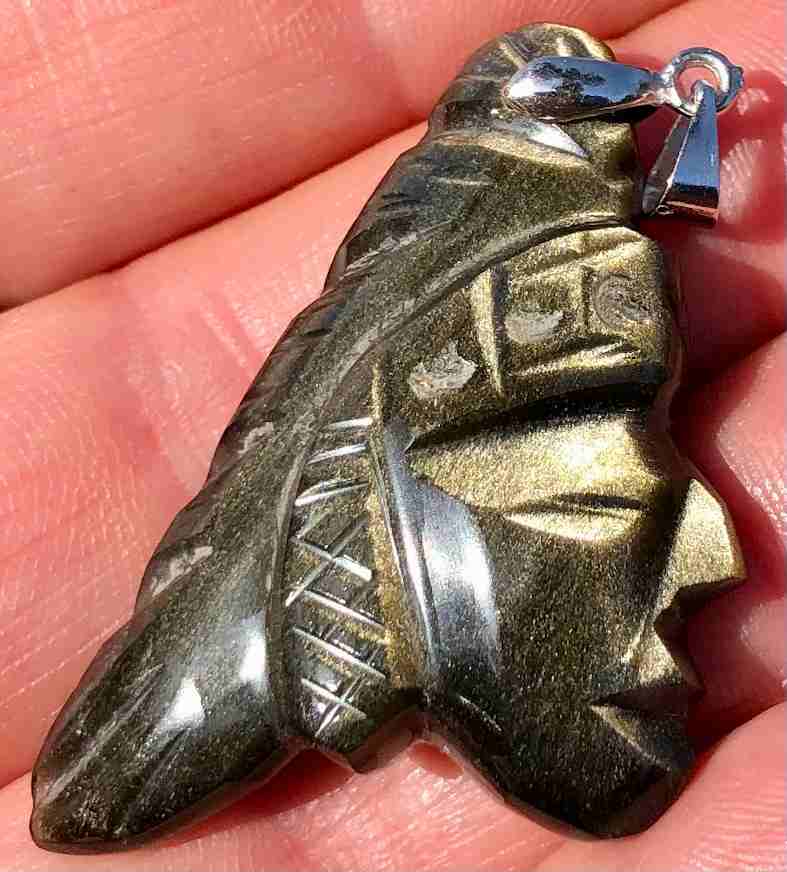 Pendentif Apache Obsidienne dorée
