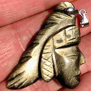 Pendentif Apache Obsidienne dorée