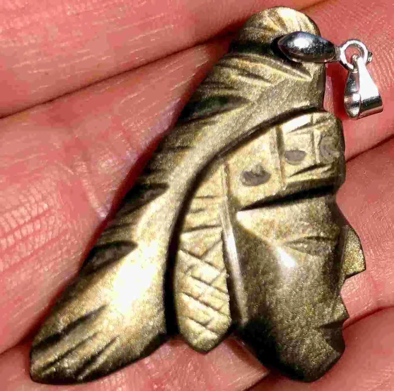 Pendentif Apache Obsidienne dorée