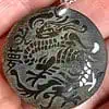 Pendentif Dragon Obsidienne dorée